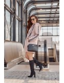 Tunica izolatoare Plus Size cu gluga cappuccino FI586 - Magazin online - Boutique